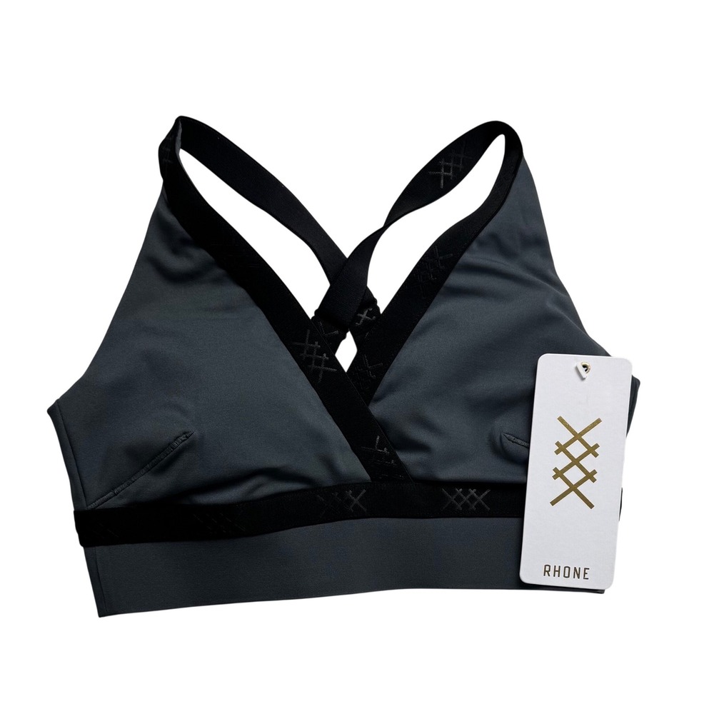 Rhone Banded Hi-Form Bra Blue Slate SculptPower Sports Bra XS Gym running NWT